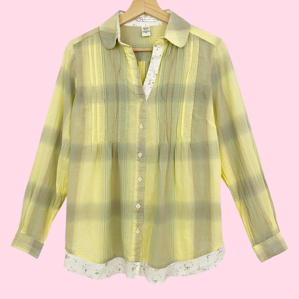 PASTEL YELLOW PLAID BLOUSE (S)