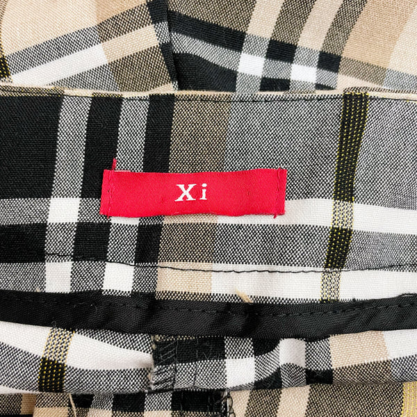 TAN METALLIC PLAID LOW RISE SHORTS (M)