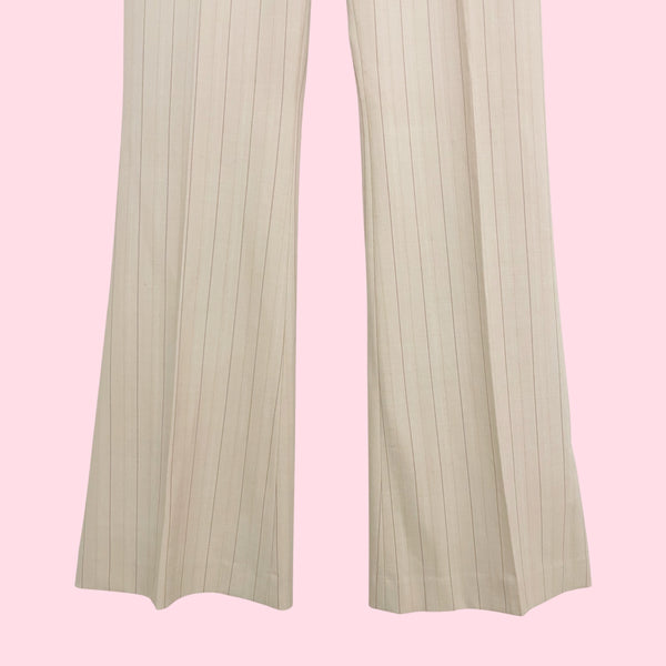 Cream + Burgundy Pinstripe Office Pants (2)