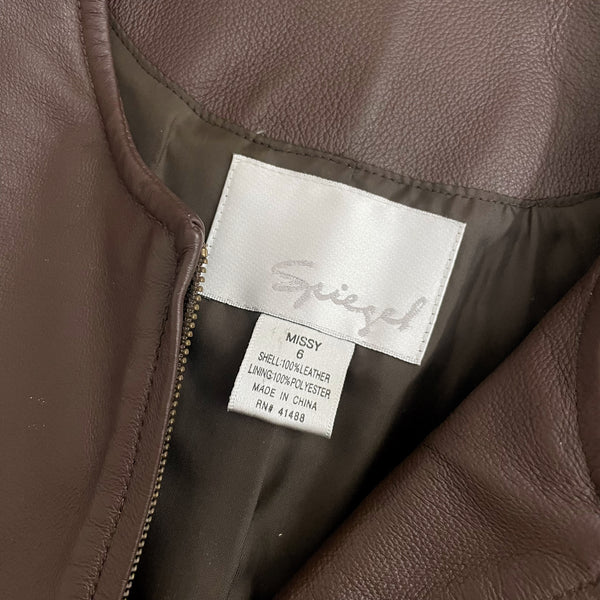 Y2K BROWN FRINGE LEATHER JACKET (6/8)