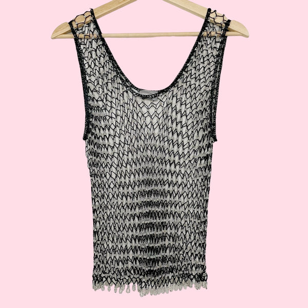 BEADED CROCHET TANK (S-L)