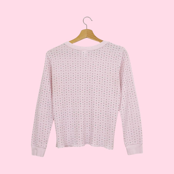 LIGHT PINK FLORAL THERMAL TOP (M)