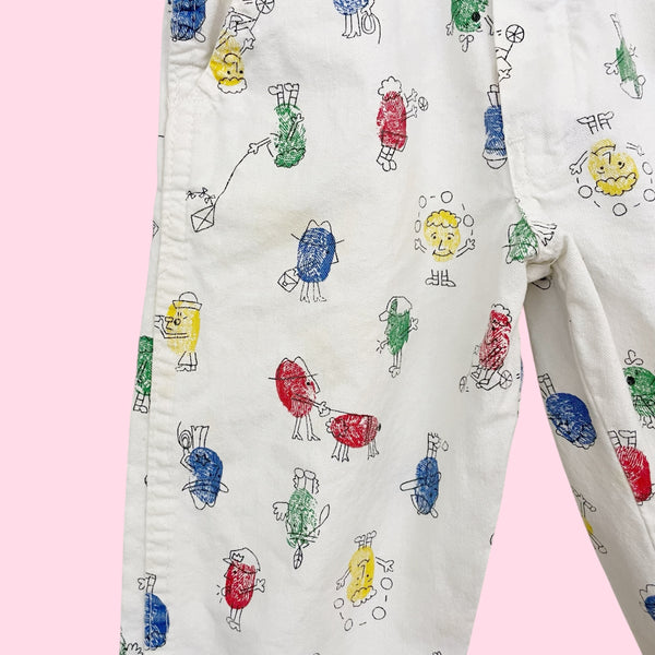 90S OSHKOSH B'GOSH THUMBPRINT OVERALLS (3T)