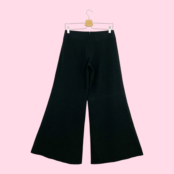BLACK LOW RISE WIDE LEG PANTS (5)