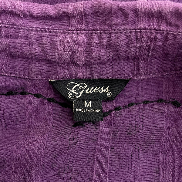 Y2K Guess Purple Embroidered Winged Heart Blouse (S/M)
