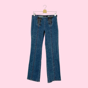 Y2K DKNY LACE UP BOOTCUT JEANS (6)