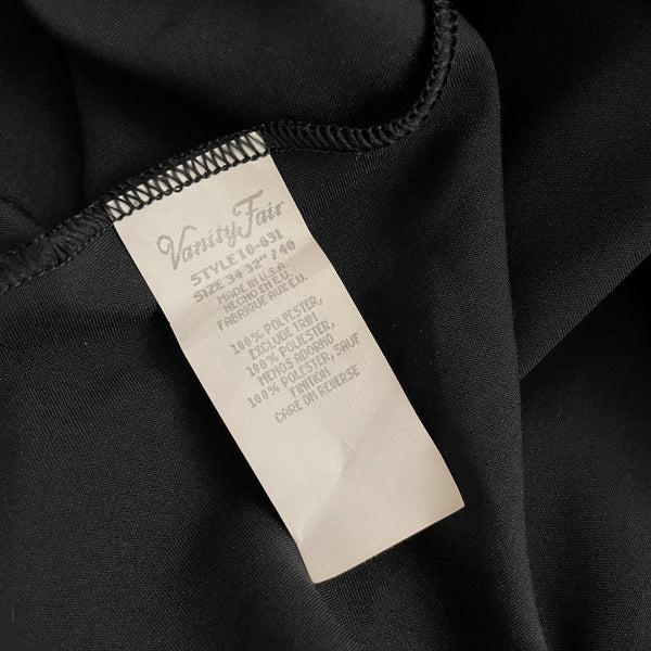 80S VANITY FAIR MATTE BLACK SLIP DRESS (34)