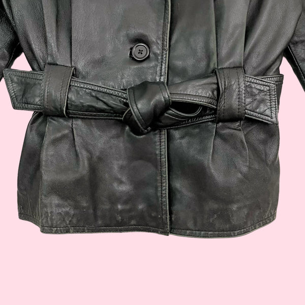 WILSON'S LEATHER BELTED JACKET (M)