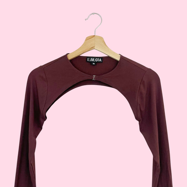 I.AM.GIA BROWN BOLERO MICRO CARDIGAN (M)