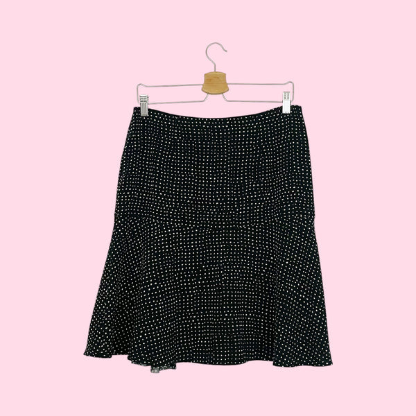 FUZZI BLACK + CREAM DOT MIDI SKIRT (31)