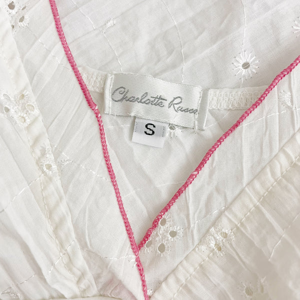 Y2K WHITE EYELET TANK TOP (S)