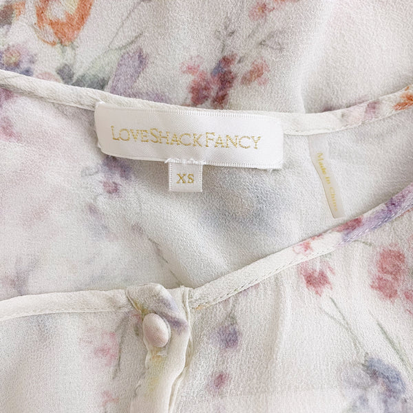 LOVESHACKFANCY SILK FLORAL TOP (XS)