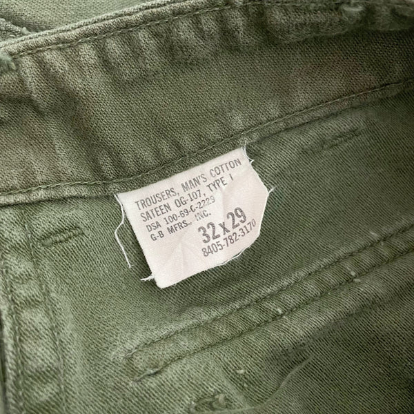 60S OG-107 GREEN MILITARY FATIGUE PANTS (28)