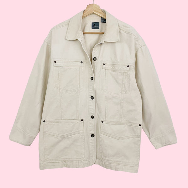 CREAM DENIM CHORE JACKET (M)