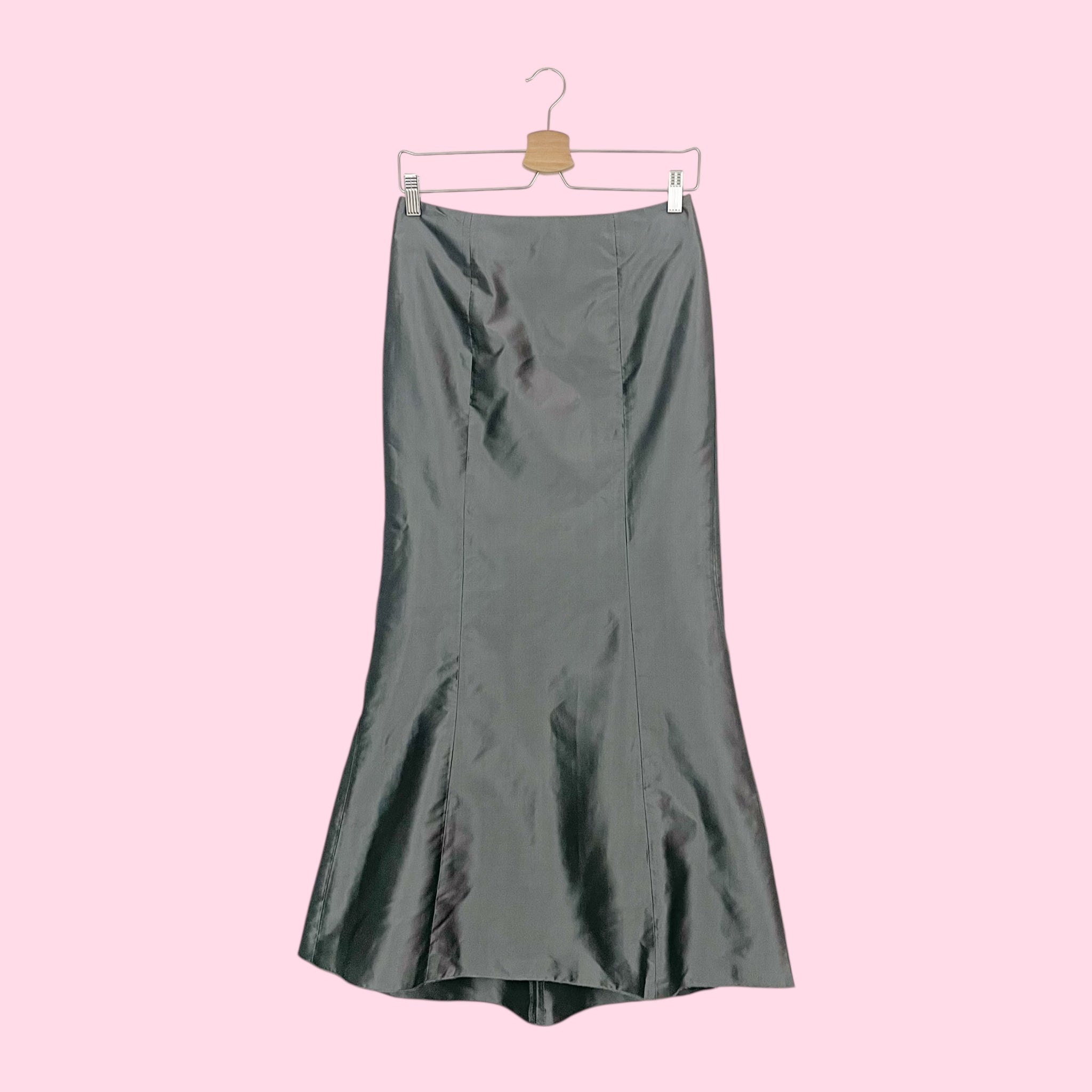BEBE SILVER SILK MERMAID SKIRT (2/4)