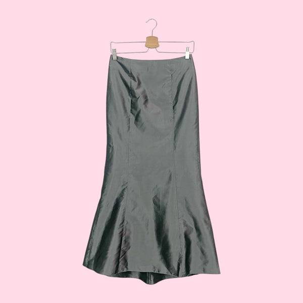 BEBE SILVER SILK MERMAID SKIRT (2/4)