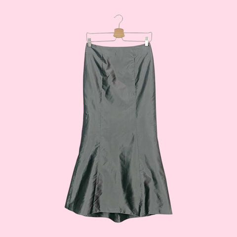 BEBE SILVER SILK MERMAID SKIRT (2/4)