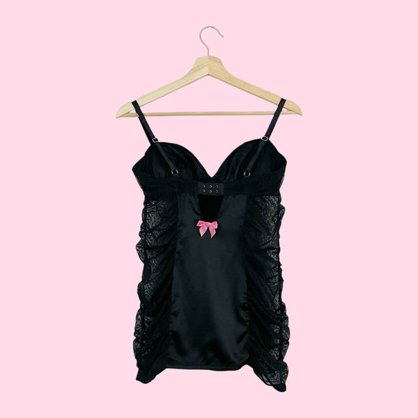 VICTORIA'S SECRET BLACK RHINESTONE BABYDOLL (36C)