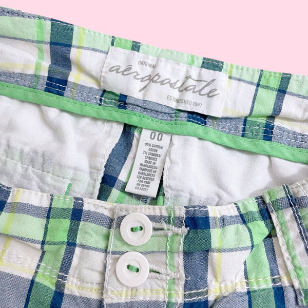 Y2K PLAID MICRO MINI SHORTS (00)