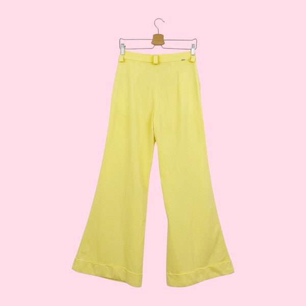 70s LEVI'S FOR GALS YELLOW PLAID BELLBOTTOMS (30)