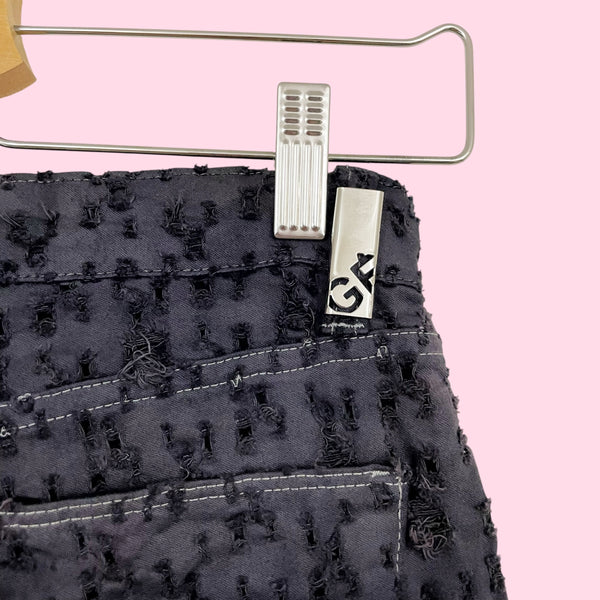 GIANFRANCO FERRE BLUE PERFORATED PANTS (25/26)