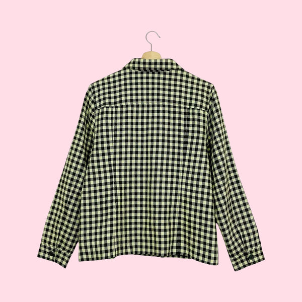 GREEN PLAID SHIRT JACKET (L)