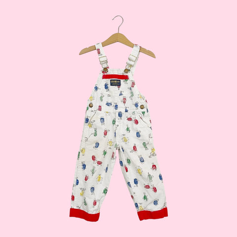 90S OSHKOSH B'GOSH THUMBPRINT OVERALLS (3T)