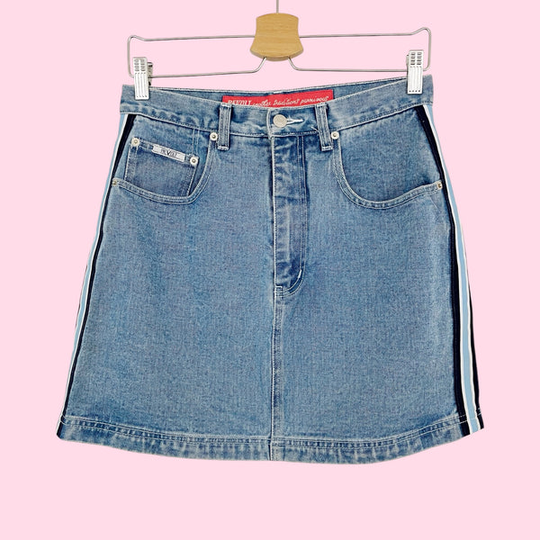 REVOLT STRIPED DENIM SKIRT (29)