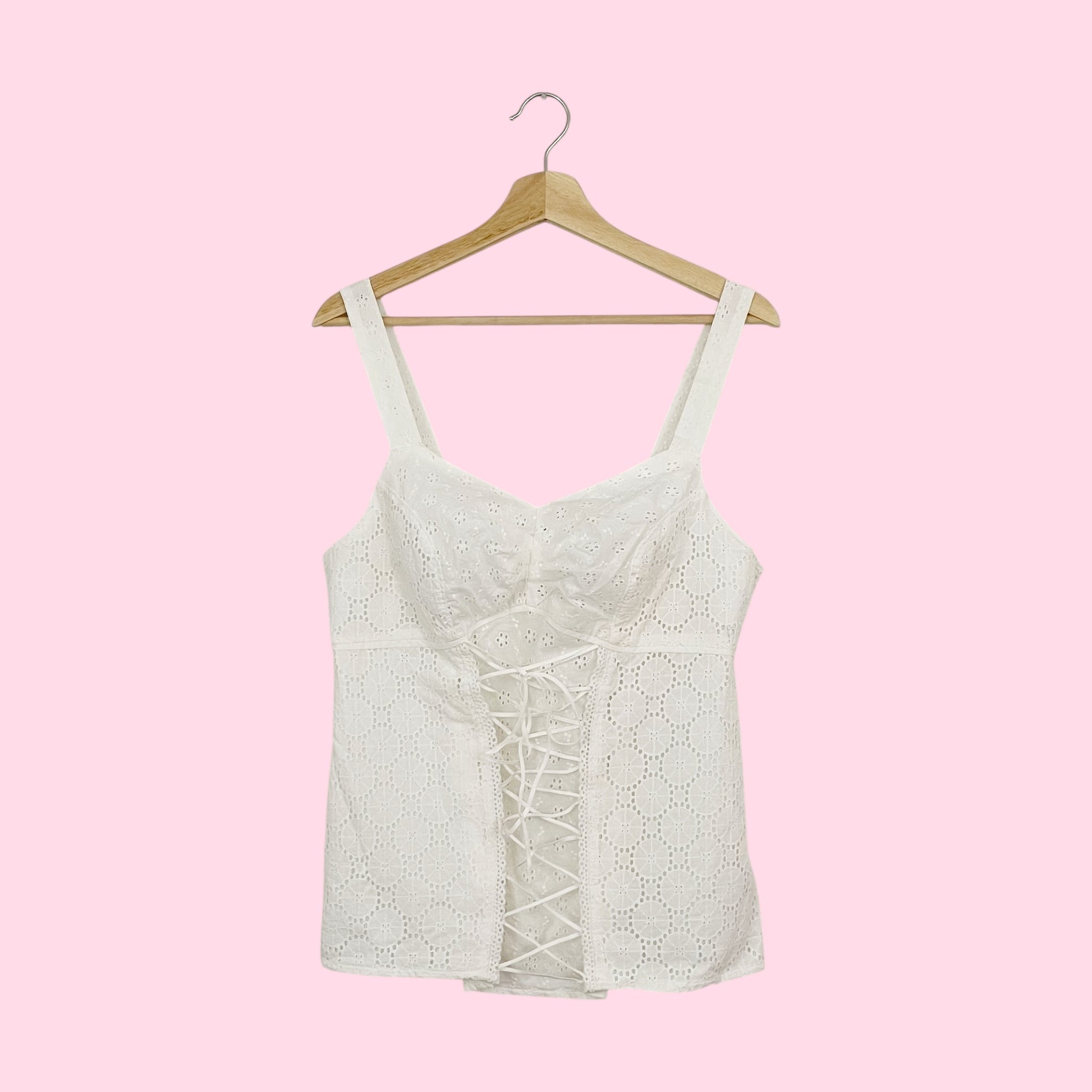 WHITE EYELET LACE UP TANK (14)