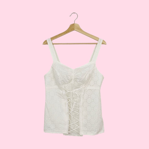 WHITE EYELET LACE UP TANK (14)