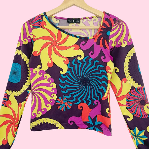 PSYCHEDELIC PRINT TOP (S)