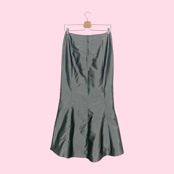 BEBE SILVER SILK MERMAID SKIRT (2/4)