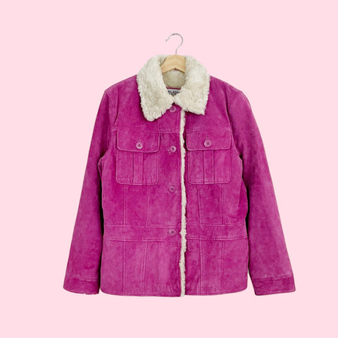 FUCHSIA SUEDE JACKET (L/XL)