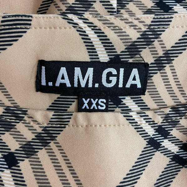 I.AM.GIA CARMEL PLAID MINI SKIRT (XXS)