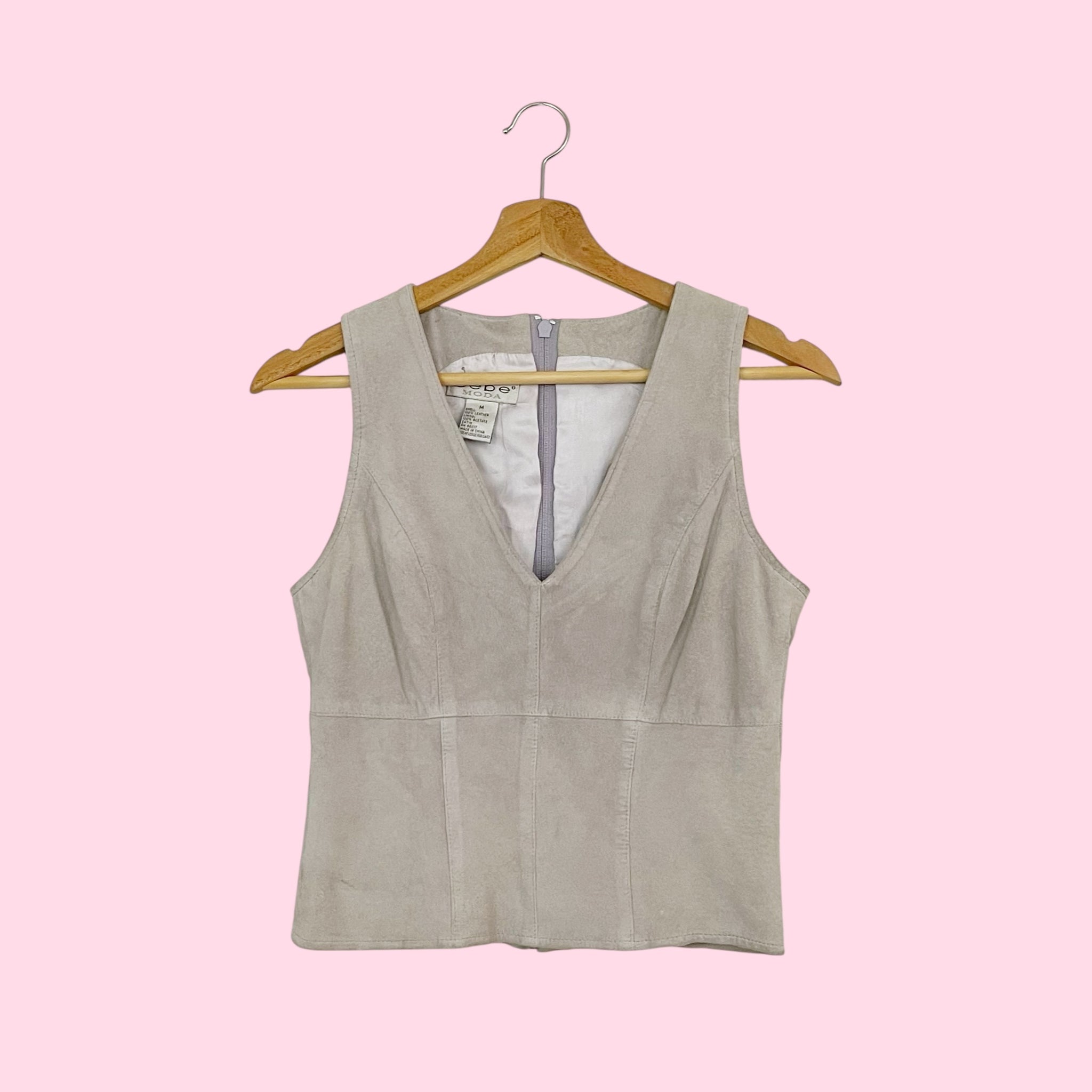 BEBE GRAY SUEDE TANK TOP (S)