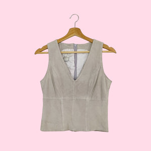 BEBE GRAY SUEDE TANK TOP (S)