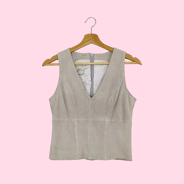 BEBE GRAY SUEDE TANK TOP (S)