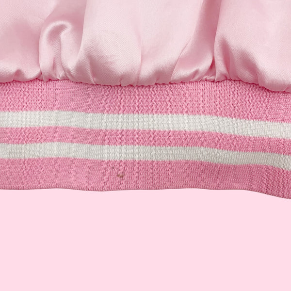 90s Budweiser Pink Embroidered Satin Jacket (L)
