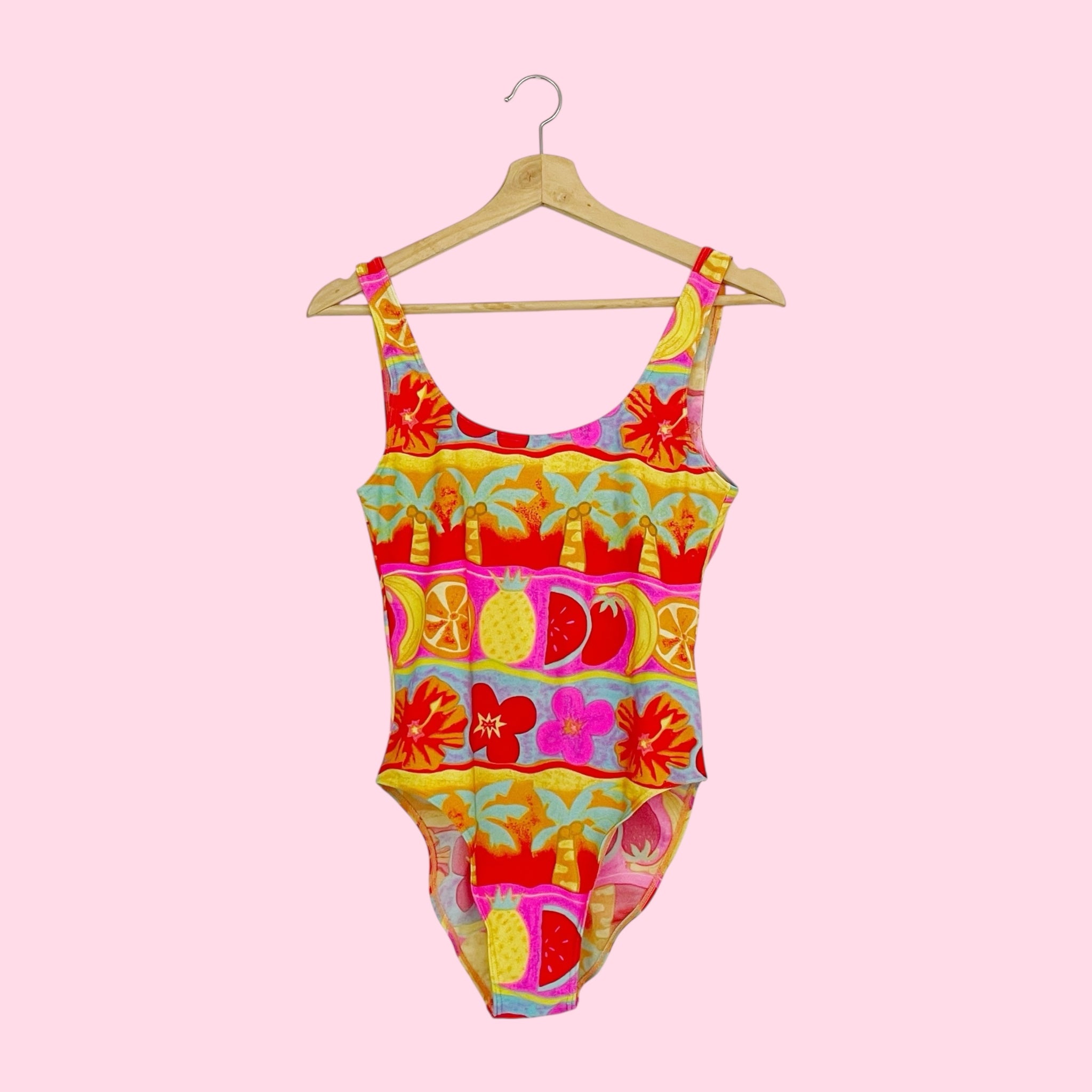 TROPICAL FRUIT PRINT ONE PIECE SWIMSUIT (M)