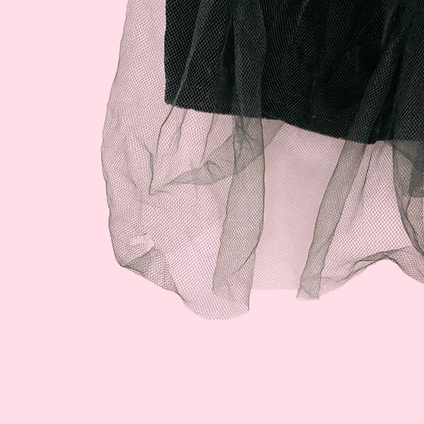 Black Velvet Tiered Midi Skirt w/ Tulle (30)