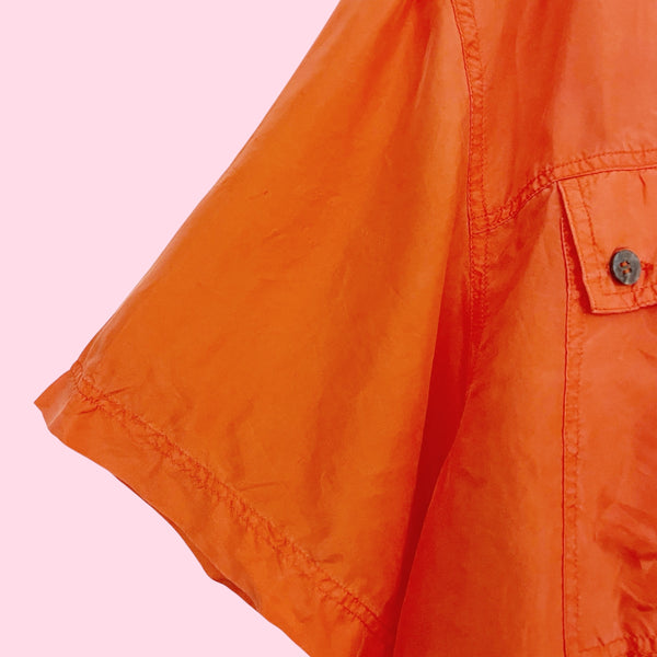 ORANGE SILK OVERSIZED SHIRT (M)