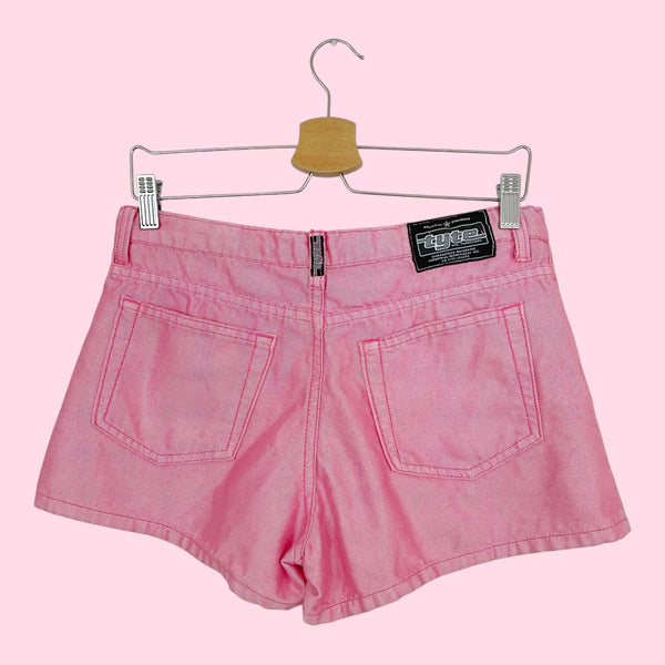 90S PINK METALLIC DENIM SHORTS (6/8)