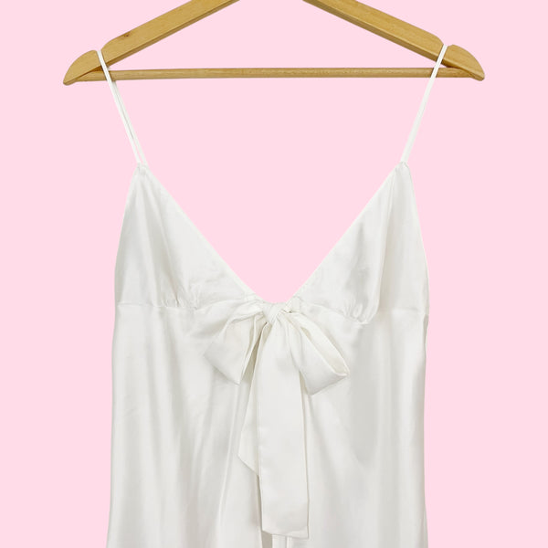 VICTORIA'S SECRET WHITE OPEN TIE FRONT BABYDOLL (M)