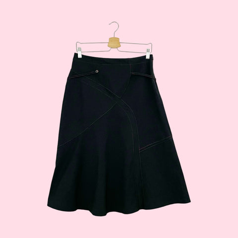 BLACK PANELED UTILITY SKIRT (M)