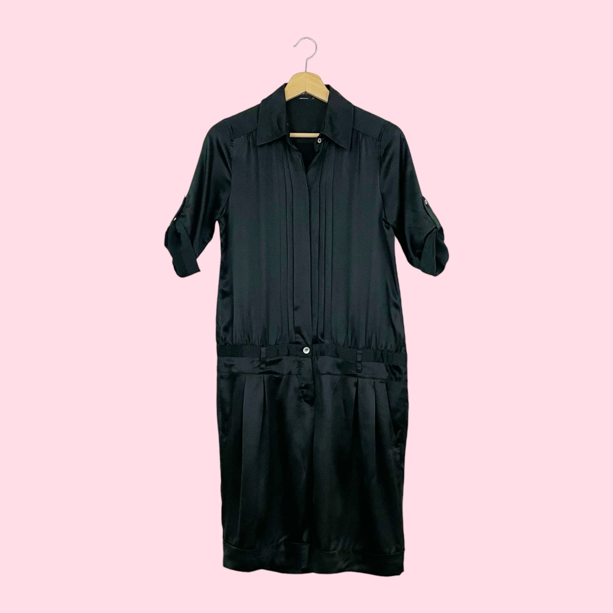 BCBG BLACK SILK ROMPER (S)