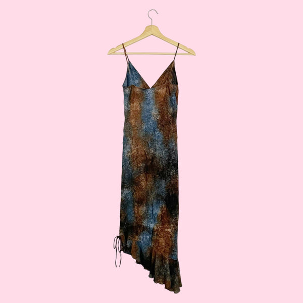 TIE DYE ASYMMETRICAL MAXI DRESS (XS)