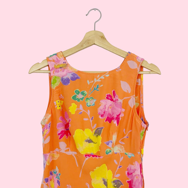 FLORAL OPEN BACK MINI DRESS (M)