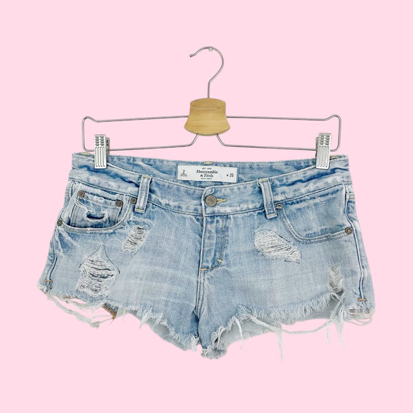 ABERCROMBIE DENIM MICRO MINI SHORTS (2)