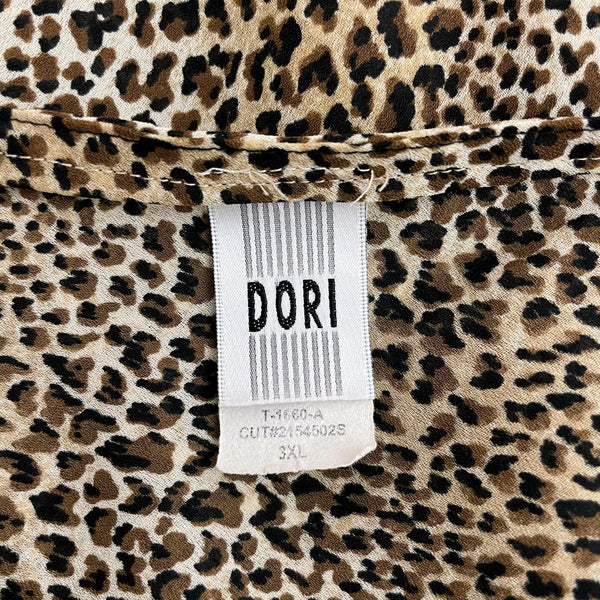 Leopard Print Bell Sleeve Blouse (3XL)