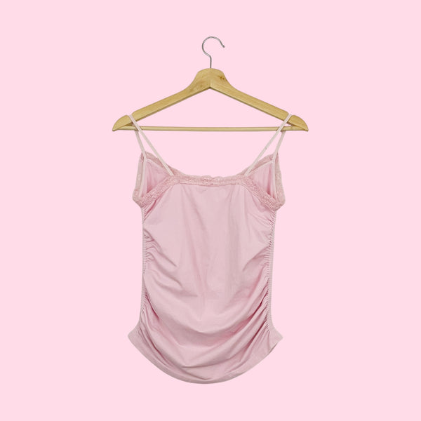 GUESS LIGHT PINK RUCHED TANK (M)